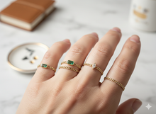Load image into Gallery viewer, Cuban Link Emerald Ring