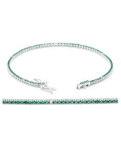 Load image into Gallery viewer, Emerald & Diamond tennis bracelet
