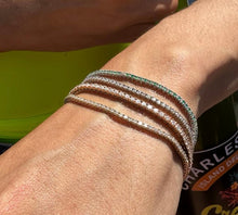 Load image into Gallery viewer, Emerald & Diamond tennis bracelet