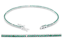 Load image into Gallery viewer, Emerald & Diamond tennis bracelet