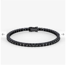 Load image into Gallery viewer, Tennis bracelet black on black