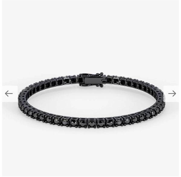 Tennis bracelet black on black