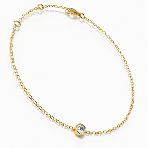 Solitaire Bezel Diamond Chain Bracelet