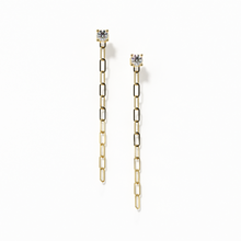 Load image into Gallery viewer, Ava Diamond Paper Clip Chain Earrings