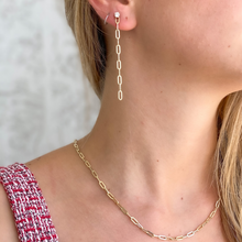 Load image into Gallery viewer, Ava Diamond Paper Clip Chain Earrings