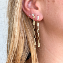 Load image into Gallery viewer, Ava Diamond Paper Clip Chain Earrings