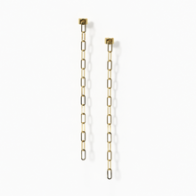 Load image into Gallery viewer, Paper Clip Chain Gold Earrings