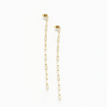 Load image into Gallery viewer, Gold Paper Clip Chain Earrings