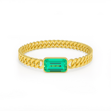 Load image into Gallery viewer, Cuban Link Emerald Ring