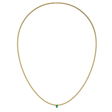 Load image into Gallery viewer, Cuban Link Pear Emerald Necklace