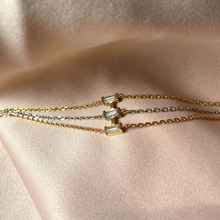 Load image into Gallery viewer, Line Trio Diamond Chain Bracelet White Gold Rose Gold Yellow Gold