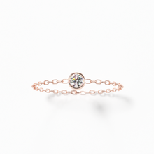 Load image into Gallery viewer, Mini Solitaire Chain Ring Rose Gold