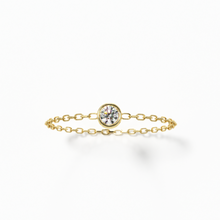 Load image into Gallery viewer, Mini Solitaire Chain Ring Yellow Gold