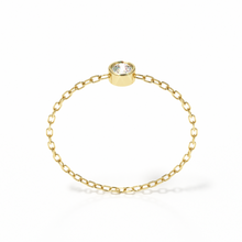 Load image into Gallery viewer, Mini Solitaire Chain Ring Yellow Gold