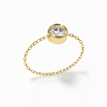 Load image into Gallery viewer, Solitaire Chain Ring Yellow Gold