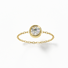 Load image into Gallery viewer, Solitaire Chain Ring Yellow Gold