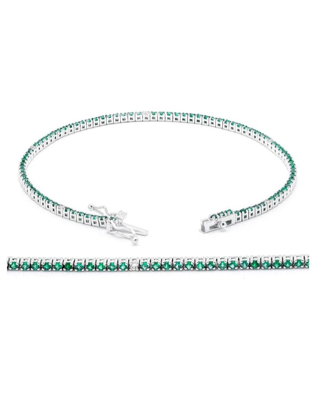 Emerald & Diamond tennis bracelet