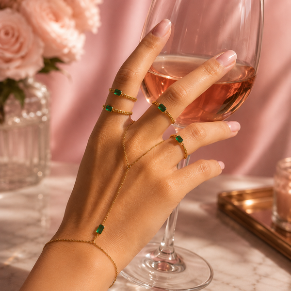 Cuban Link Emerald Ring
