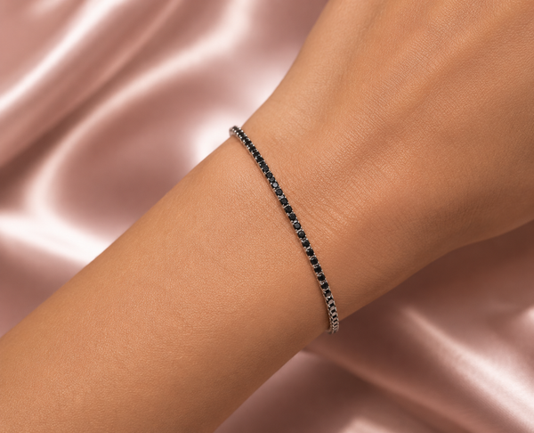 Tennis bracelet black on black