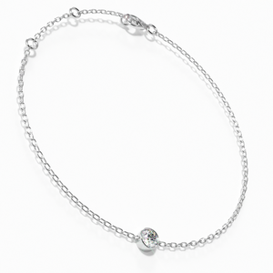Solitaire Bezel Diamond Chain Bracelet