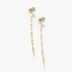 Ava Diamond Paper Clip Chain Earrings