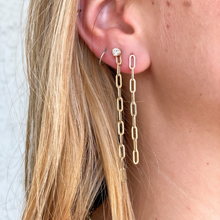 Load image into Gallery viewer, Ava Diamond Paper Clip Chain Earrings
