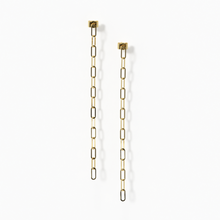 Load image into Gallery viewer, Paper Clip Chain Gold Earrings
