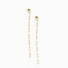 Load image into Gallery viewer, Gold Paper Clip Chain Earrings
