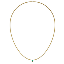 Load image into Gallery viewer, Cuban Link Pear Emerald Necklace
