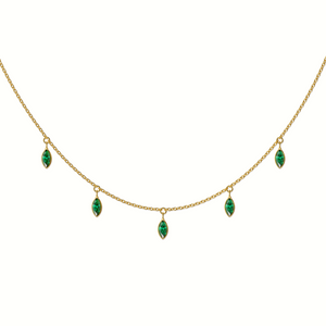 Green Marquise Emerald Necklace