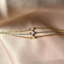Load image into Gallery viewer, Line Trio Diamond Chain Bracelet White Gold Rose Gold Yellow Gold

