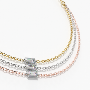 Trio Diamond 14k Gold Chain Bracelet