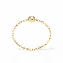 Load image into Gallery viewer, Mini Solitaire Chain Ring Yellow Gold
