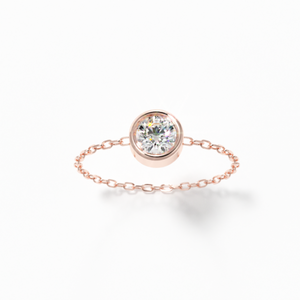 Solitaire Chain Ring Rose Gold