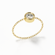 Load image into Gallery viewer, Solitaire Chain Ring Yellow Gold
