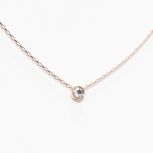 Solitaire Diamond Necklace Rose Gold