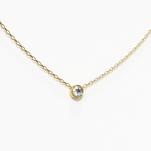 Solitaire Diamond Necklace Yellow Gold